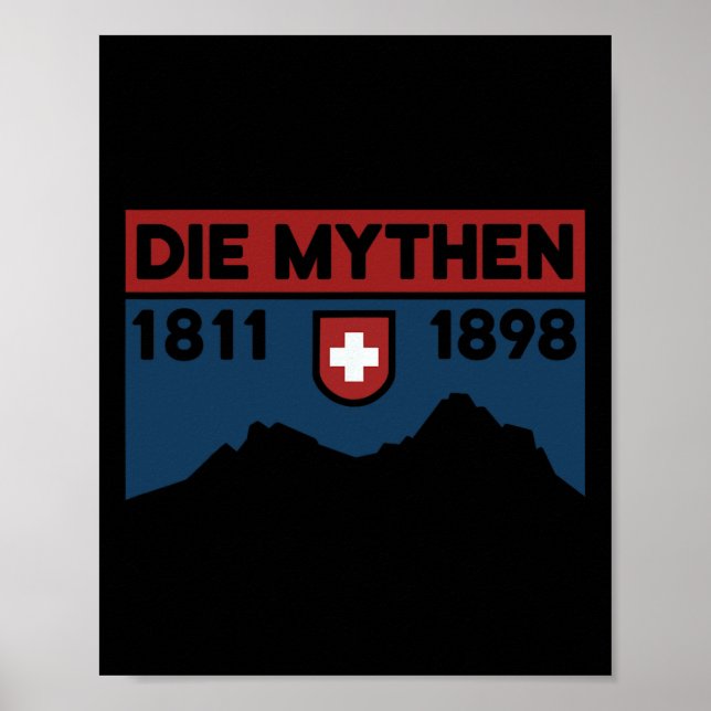 Póster Mount Grosser Mythen Hike Mountain Biking Swiss Hi (Frente)