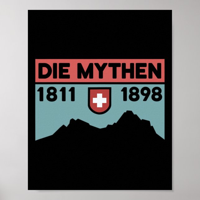 Póster Mount Grosser Mythen Hike Mountain Biking Swiss Hi (Frente)