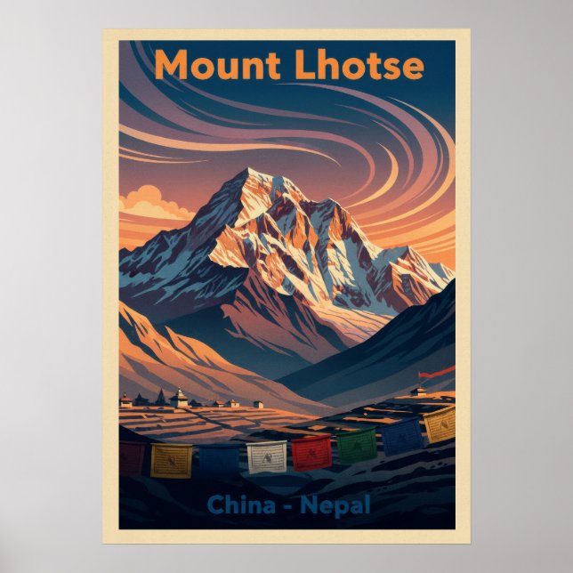Póster Mount Lhotse Nepal-China V06 (Frente)