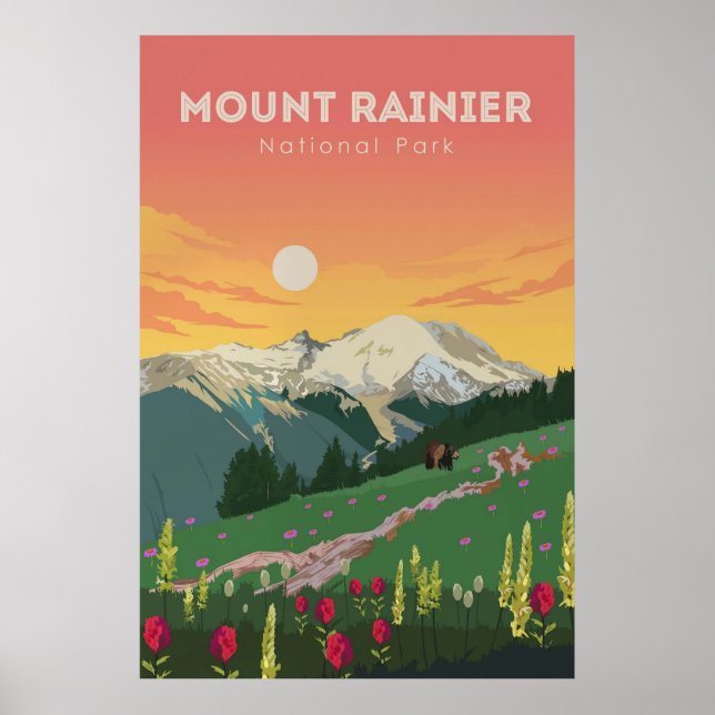 Póster Mount Rainier (Frente)