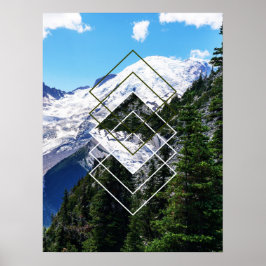 Póster Mount Rainier Geométrico