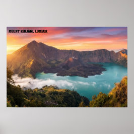 Póster Mount Rinjani Volcano Crater Sunrise Wall Art