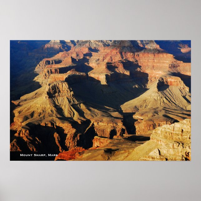 Póster Mount Sharp on Planet Mars Photo (Frente)