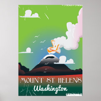 Póster Mount St. Helens vintage travel poster.