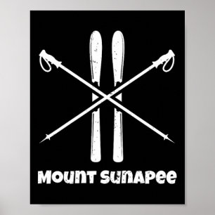 Póster Mount Sunapee New Hampshire Esquí Bajada Nórdica