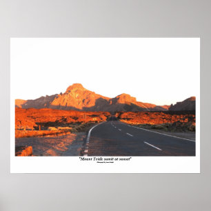 Póster Mount Teide sumit at sunset