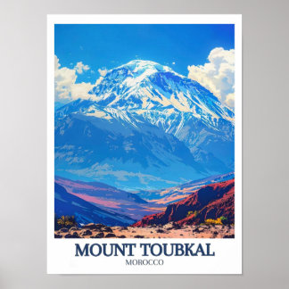 Póster Mount Toubkal Poster - High Atlas Art - Jebel Toub
