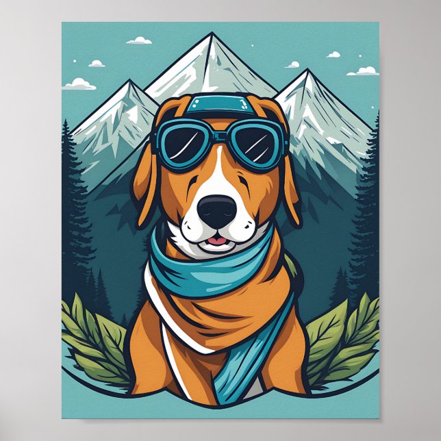 Póster Mountain Adventure Dog (Frente)