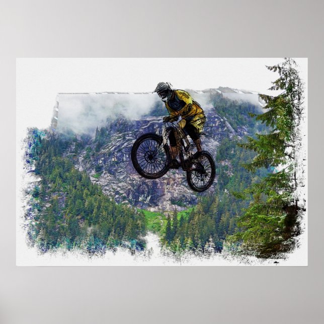 Póster Mountain Air BMXer - Poster de ciclista BMX (Frente)