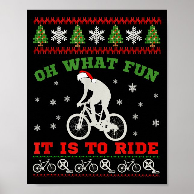 Póster Mountain Bike Rider, Oh What Fun Christmas Ugly Sw (Frente)