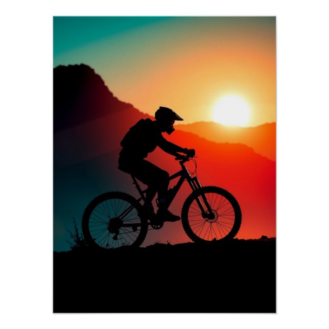 Póster Mountain Bike Sunset – Challenge & Adventure (Anverso)
