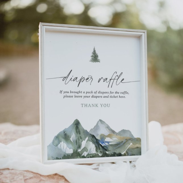 Póster Mountain Boy Baby Shower Diaper Raffle Rótulo (Subido por el creador)