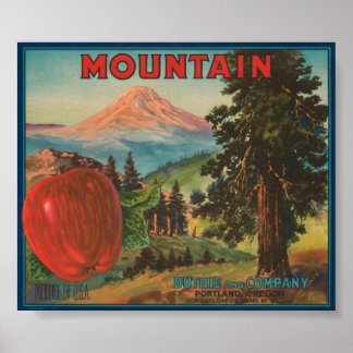 Póster Mountain Brand Duthie y Company Vintage Apple Cr