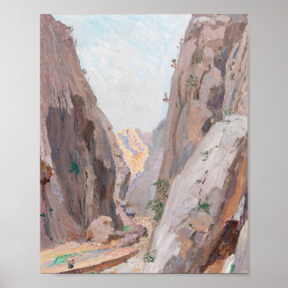 Póster Mountain Canyon Neutral Abstract Art Print