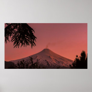 PÓSTER MOUNTAIN COVERED WITH SNOW DURING GOLDEN HOUR