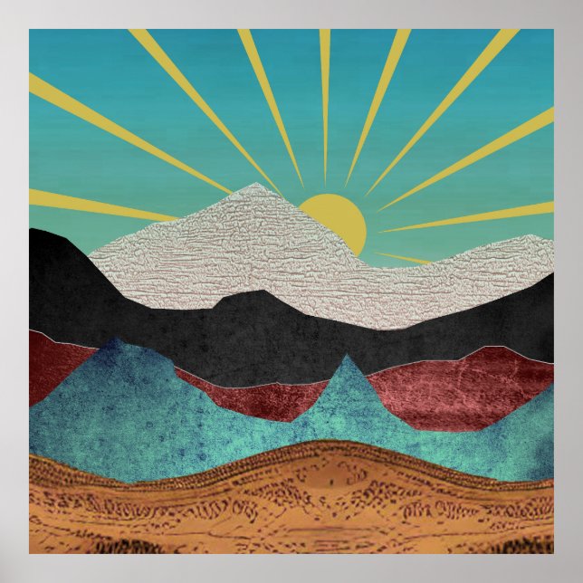 Póster Mountain Fantasy Sunrise (Frente)