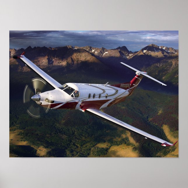 Póster Mountain Flying PC-12 (Frente)