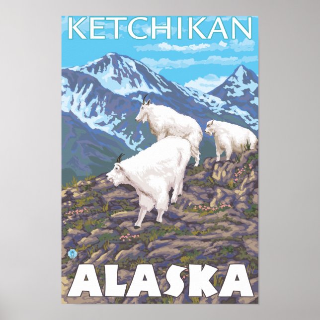 Póster Mountain Goats Scene - Ketchikan, Alaska (Frente)