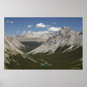 Póster Mountain Lake In A Valley With Blue Sky