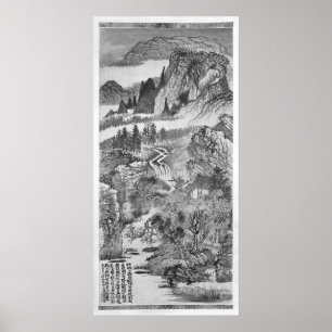 Póster Mountain Landscape, after Huang Gongwang 1671