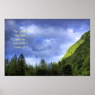 Póster Mountain Light HDR Print w/Scripture Verse