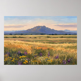 Póster Mountain on the plain