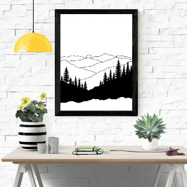 Póster Mountain Pine Silhouette