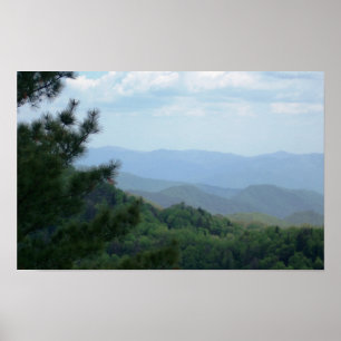 Póster Mountain Scene with Tree