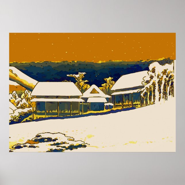 Póster Mountain Snow, Abstract (Frente)