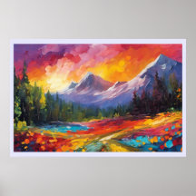Mountain Sunrise Coloristic Art