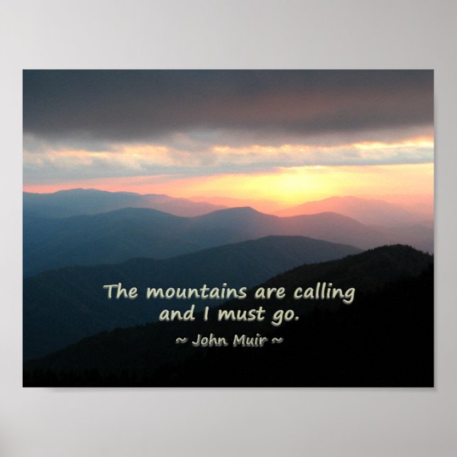 Póster Mountain Sunset: Mtns calling Muir Template (Frente)