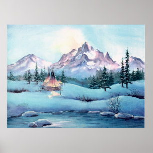 Póster MOUNTAIN TIPIS by SHARON SHARPE