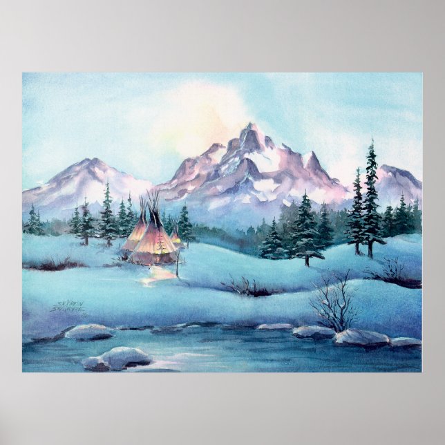 Póster MOUNTAIN TIPIS by SHARON SHARPE (Frente)