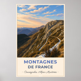 Póster Mountain Trail Through the French Alps
