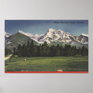 Póster Mountain View de la misión en MontanaMontana