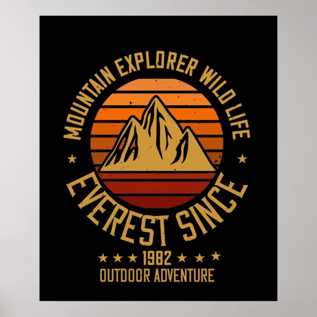 Póster Mountains - Mountain Explorer Wildlife Since 1982 (Frente)
