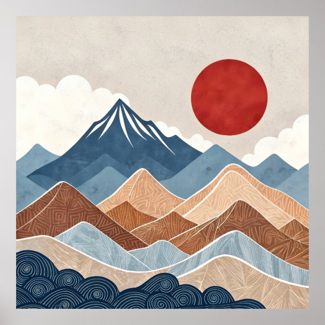 Póster Mountains Sunset Beauty (Frente)