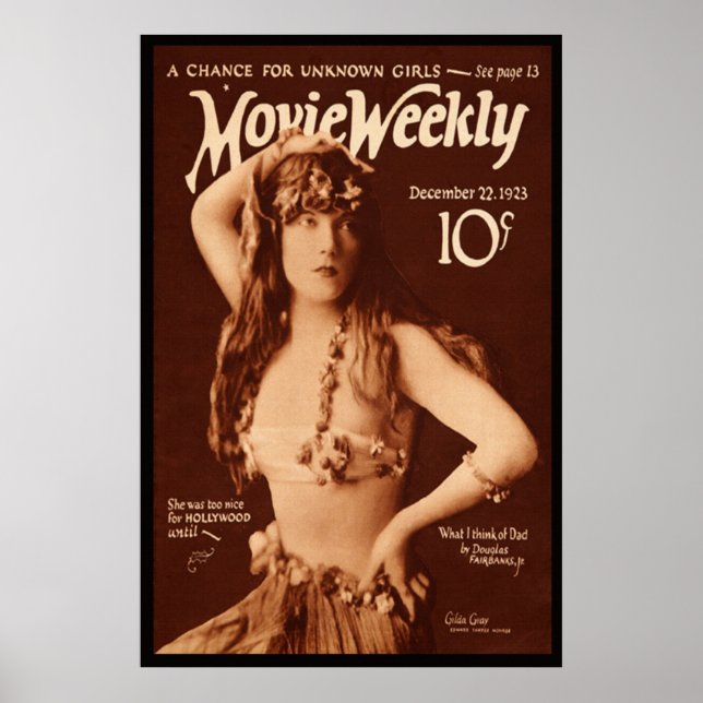 Póster Movie Weekly con Gilda Gray (Frente)