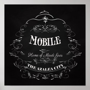 Póster Móvil, Alabama - hogar del Mardi Gras