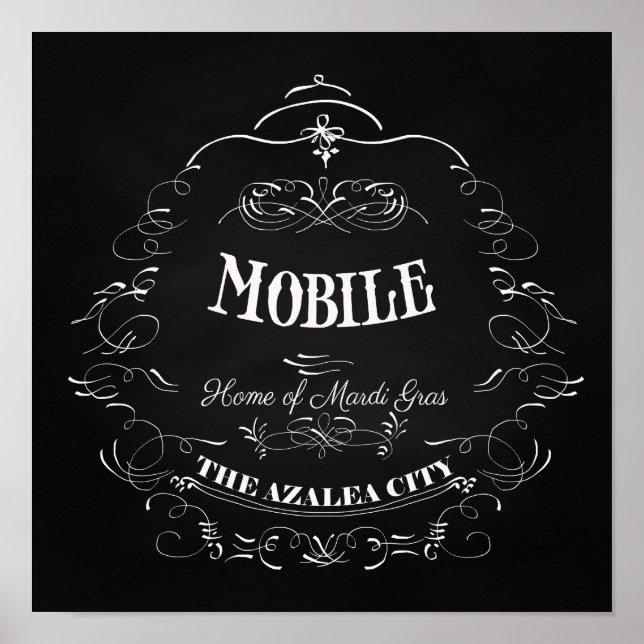 Póster Móvil, Alabama - hogar del Mardi Gras (Frente)