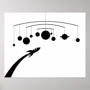 Póster Móvil de Rocket retro