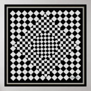 Póster Movimiento de imágenes en negro y plateado