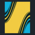 Póster Movimiento de resumen intenso<br><div class="desc">Un diseño abstracto audaz y enérgico, con una mezcla dinámica de amarillo brillante y azul intenso, dividido por curvas negras y abruptas acentuadas con puntos de tono medio. La composición tiene un juguetón de arte pop y una estética inspirada en el deporte, lo que la hace atractiva y moderna. Perfecto...</div>