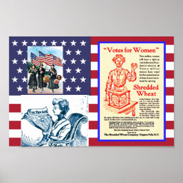 Póster Movimiento de Sufragio de Mujeres Tempranas Améric