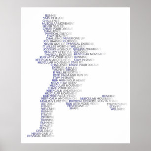Póster Movimiento del hombre corriente con velocidad en