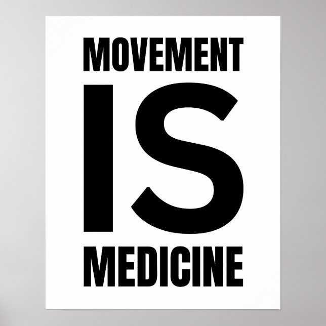 Póster Movimiento es medicina, fitness, gimnasia poster,  (Frente)