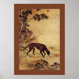 Póster Moyuli ~ 墨 玉 璃 ~ Greyhound ~ Giuseppe Castiglione 