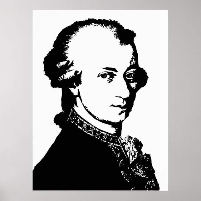 Póster Mozart Black and white vector art (Frente)