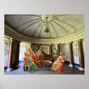 Póster Mozart tocando el clavicémbalo