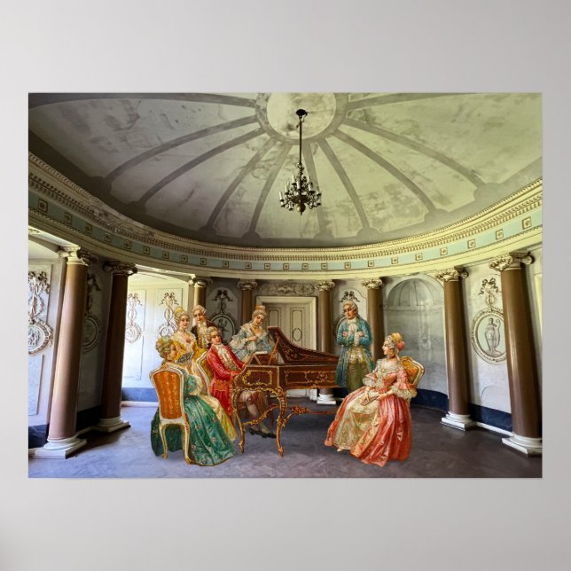 Póster Mozart tocando el clavicémbalo (Frente)